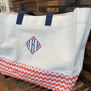 Beach tote monogrammed SRB